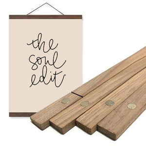 Magnetic Natural Wood Frame Black Walnut / 27.6 in (70 cm) - the soul edit